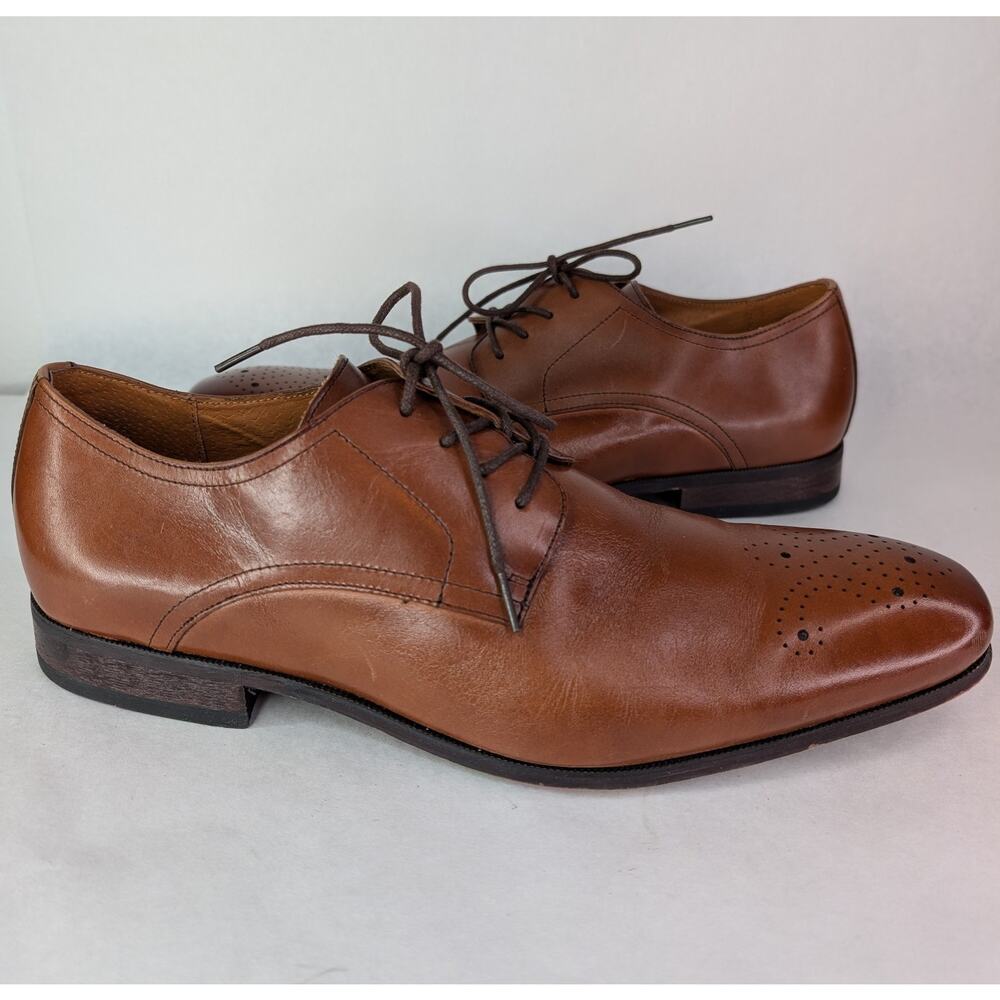 Florsheim Leather Corbetta Cap Toe Oxford Lace Up Shoes Cognac 12D 2.14